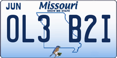 MO license plate OL3B2I