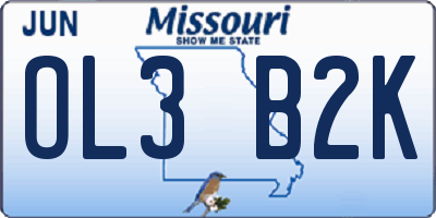 MO license plate OL3B2K