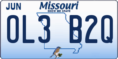 MO license plate OL3B2Q