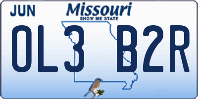 MO license plate OL3B2R