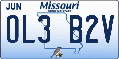 MO license plate OL3B2V