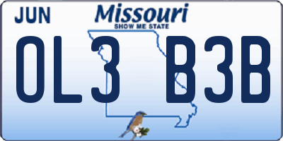 MO license plate OL3B3B