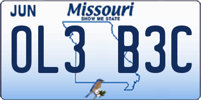 MO license plate OL3B3C