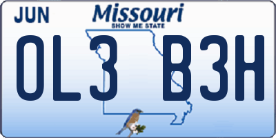 MO license plate OL3B3H