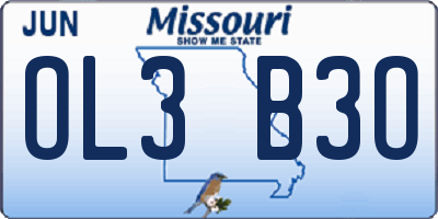 MO license plate OL3B3O