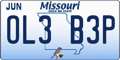 MO license plate OL3B3P