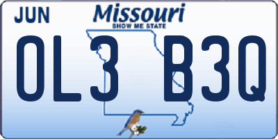 MO license plate OL3B3Q