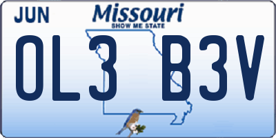 MO license plate OL3B3V