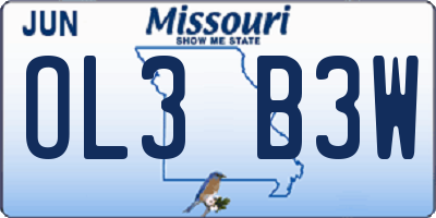 MO license plate OL3B3W