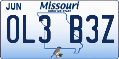 MO license plate OL3B3Z