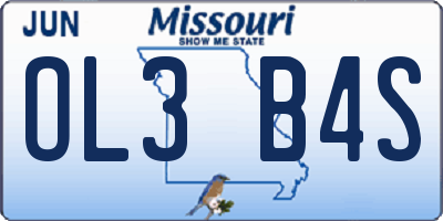 MO license plate OL3B4S