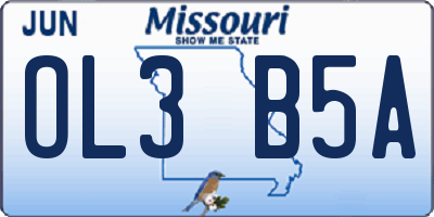 MO license plate OL3B5A