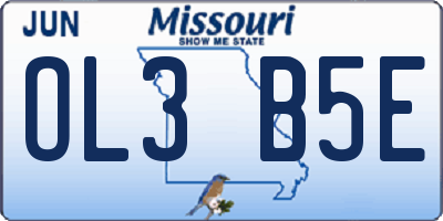 MO license plate OL3B5E