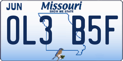 MO license plate OL3B5F