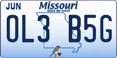 MO license plate OL3B5G