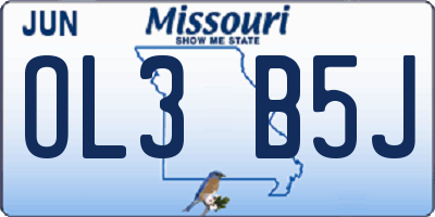 MO license plate OL3B5J