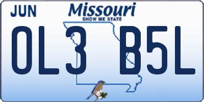 MO license plate OL3B5L