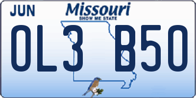 MO license plate OL3B5O