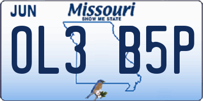 MO license plate OL3B5P