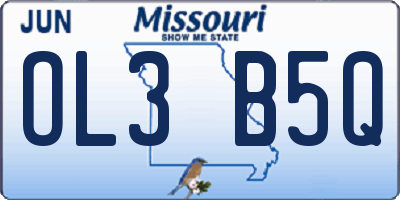 MO license plate OL3B5Q