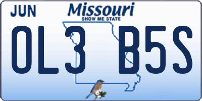 MO license plate OL3B5S