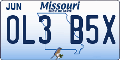 MO license plate OL3B5X