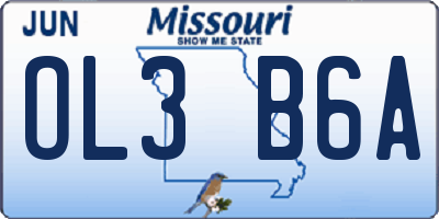 MO license plate OL3B6A
