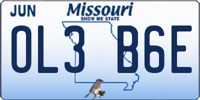 MO license plate OL3B6E