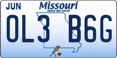 MO license plate OL3B6G