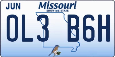 MO license plate OL3B6H