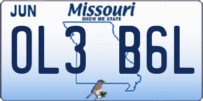MO license plate OL3B6L