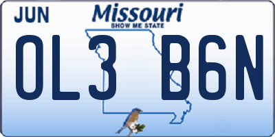 MO license plate OL3B6N
