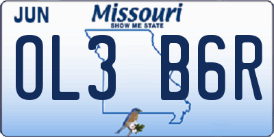 MO license plate OL3B6R