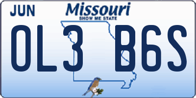 MO license plate OL3B6S