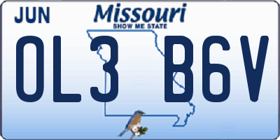MO license plate OL3B6V