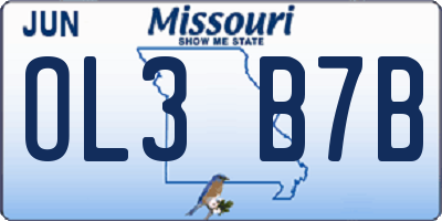 MO license plate OL3B7B