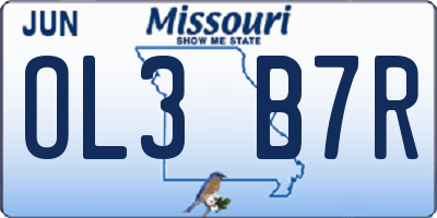 MO license plate OL3B7R