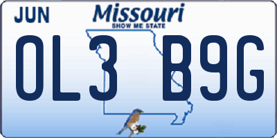 MO license plate OL3B9G