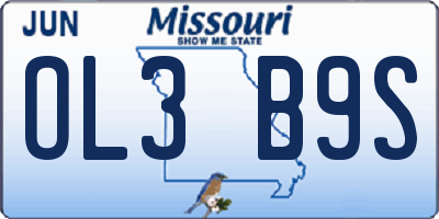 MO license plate OL3B9S