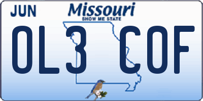 MO license plate OL3C0F