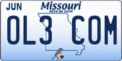 MO license plate OL3C0M