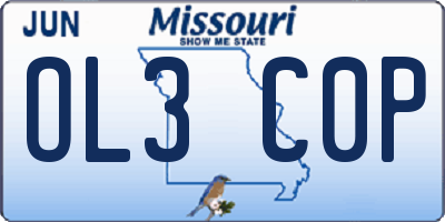MO license plate OL3C0P
