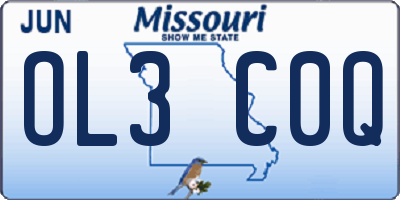 MO license plate OL3C0Q