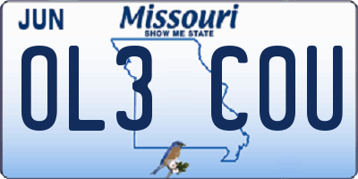 MO license plate OL3C0U