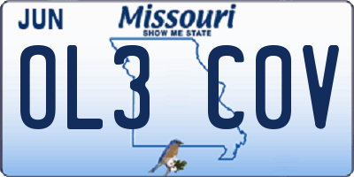 MO license plate OL3C0V