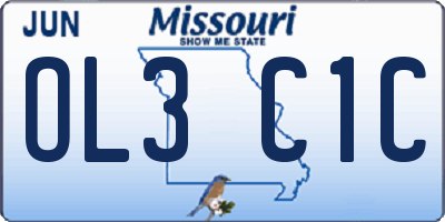 MO license plate OL3C1C