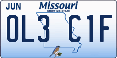 MO license plate OL3C1F