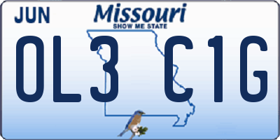 MO license plate OL3C1G