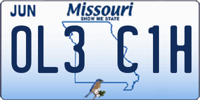 MO license plate OL3C1H