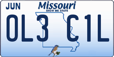 MO license plate OL3C1L